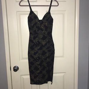 Windsor Black/Gold bodycon midi